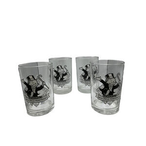 Lot Of 4 Vintage McDonald’s Monopoly Rich Uncle Pennybags Glass Cup 1997